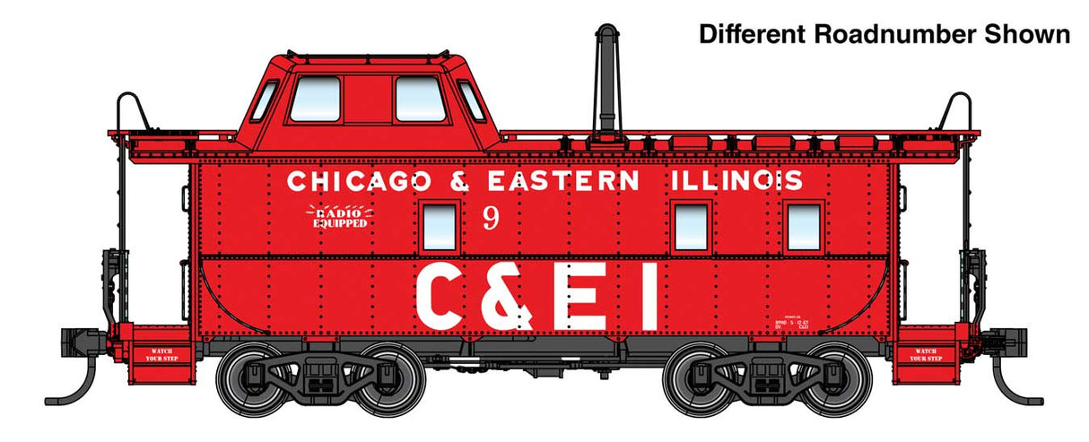 WalthersProto Wabash Streamlined Caboose - Ready to Run -- Chicago & Eastern Illinois #16