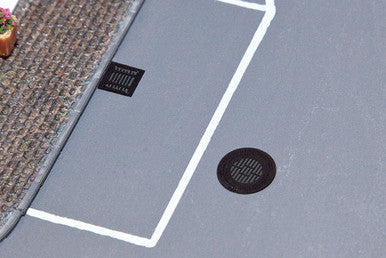 Walthers SceneMaster Manhole Covers &amp; Sewer Grates -- Etched-Metal - 4 Manhole Covers &amp; 6 Sewer Grates - 949-4123