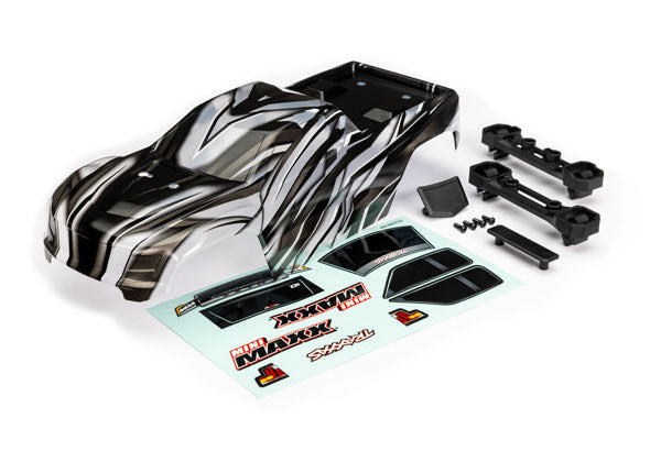 Traxxas 10711X Mini Maxx Body, ProGraphix (Graphics are printed, requires paint & final color application)/ decals (includes Front & Rear Body Latches, Hardware) (for clipless Mounting)