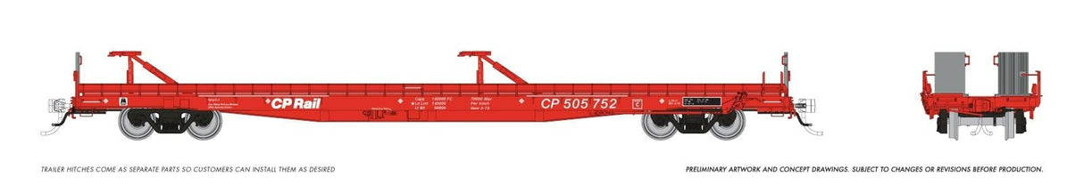 Rapido Trains HO Marine Industries Piggyback Flatcar: CP Rail: 6-Pack #4