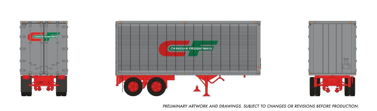 Rapido Trains HO 26' Can-Car Trailer: Canadian Freightways: #26-233