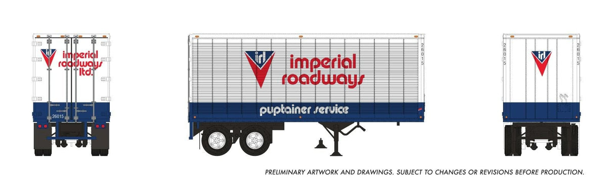 Rapido Trains HO 26' Can-Car Trailer: Imperial Roadways: #26022