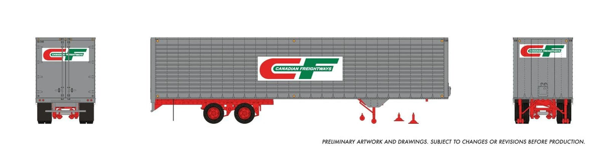 Rapido Trains HO 40 Fruehauf Fluted Side Volume Van: Canadian Freightways: #59-348