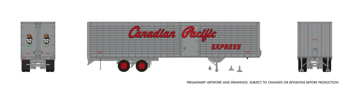 Rapido Trains HO 40 Fruehauf Fluted Side Volume Van: Canadian Pacific Express: #534X