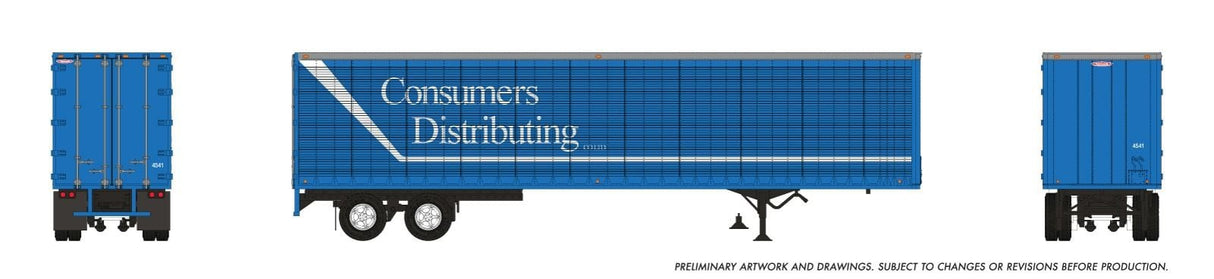Rapido Trains HO 45' Trailmobile Dry Van Trailer: Consumers Distributing: #4557