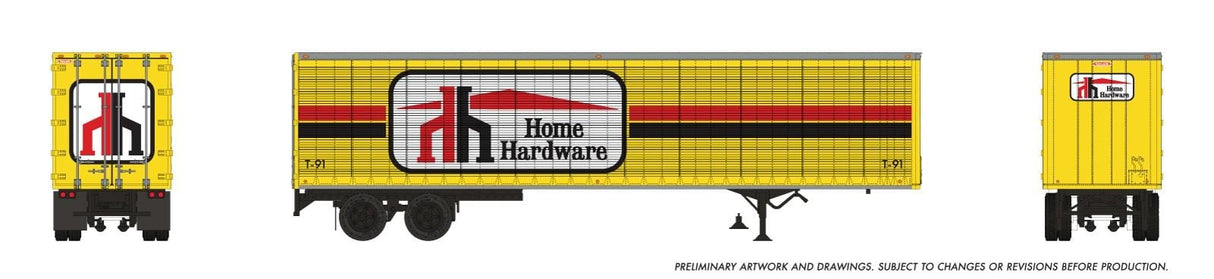 Rapido Trains HO 45' Trailmobile Dry Van Trailer: Home Hardware: #T91