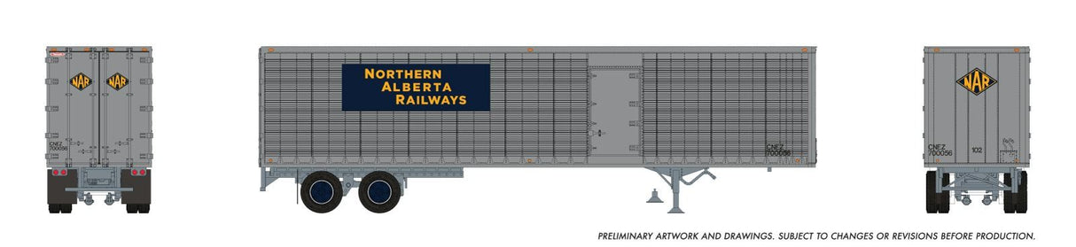 Rapido Trains HO 45' Trailmobile Dry Van Trailer: Northern Alberta Railway (CNEZ): #700050