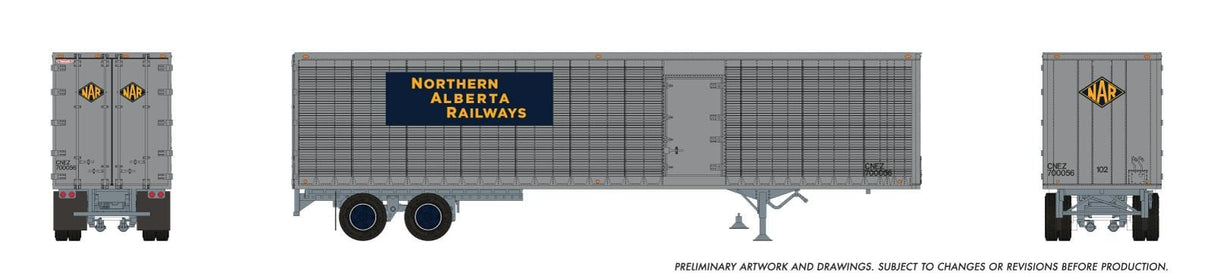 Rapido Trains HO 45' Trailmobile Dry Van Trailer: Northern Alberta Railway (CNEZ): #700056