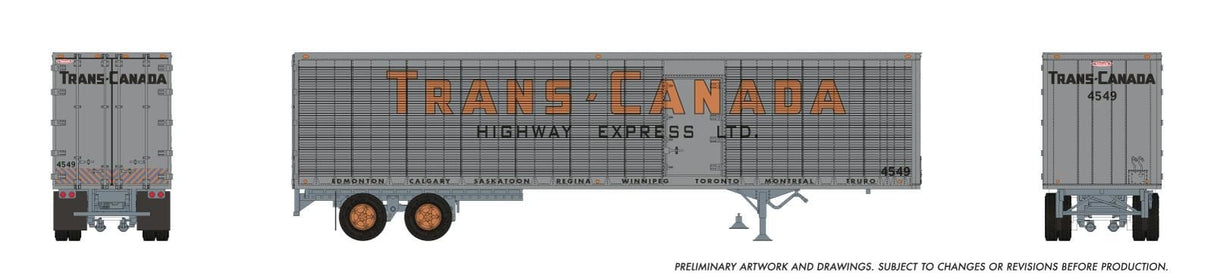 Rapido Trains HO 45' Trailmobile Dry Van Trailer: Trans-Canada Hwy Express: #4581