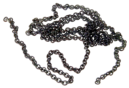 A-Line Pre-Blackened Brass Chain - 12" 30.5cm -- 27 Links Per Inch - 116-29220