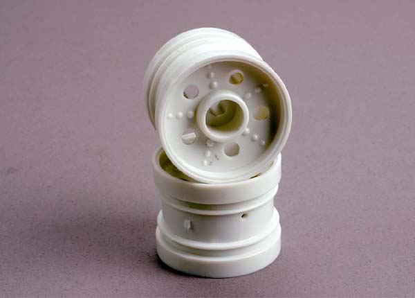 Traxxas 1221 Wheels,  White  (Rear) (2) (Tom Cat)