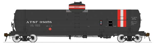 American Limited Models HO GATC Welded Tank Car - Ready to Run -- Santa Fe 98068 (black, red, white, Solvent Service) - 147-1828