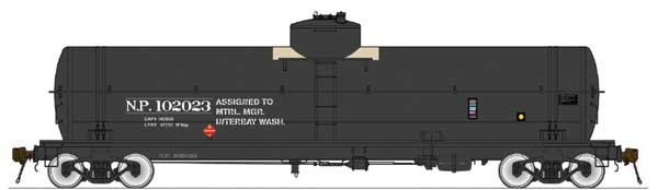 American Limited Models HO GATC Welded Tank Car - Ready to Run -- Northern Pacific 102023 (As-Delivered, black, Special Service Interbay) - 147-1864