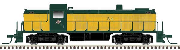 Alco RS2 - Standard DC - Master(R) Silver -- Chicago & North Western 54 (green, yellow)