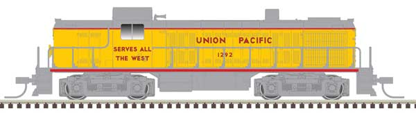 Atlas Alco RS2 - Standard DC - Master(R) Silver -- Union Pacific 1294 (yellow, gray, red)