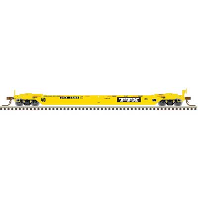 Atlas N 40' Rebuilt Well Car - Ready to Run - Master(R) -- TTX (Early Logo) 59437 (yellow, black, early logo) - 150-50005287