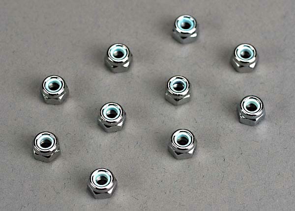 Traxxas 1747 Nuts, 4mm nylon locking (10) - TRA1747