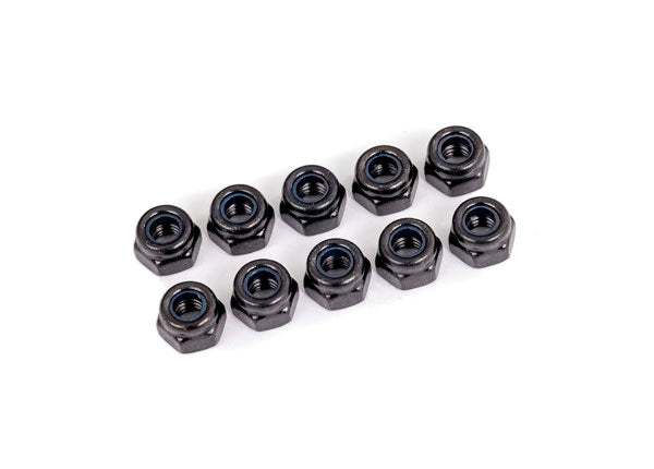 Traxxas 1748 Nuts, 4mm nylon locking, black (10)