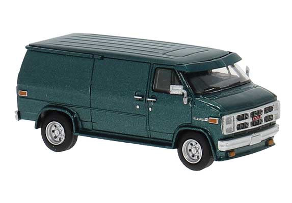 Brekina HO 1970s GMC Verdura Cargo Van - Assembled -- Metallic Green