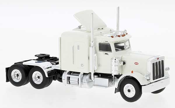 Brekina 1973 Peterbilt 359 Sleeper-Cab Tractor - Assembled -- White - 175-85715
