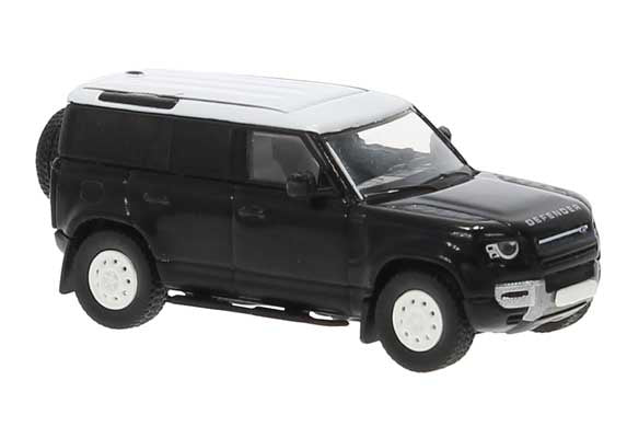 Brekina HO 2020 Land Rover Defender 110 - Assembled -- Black, White
