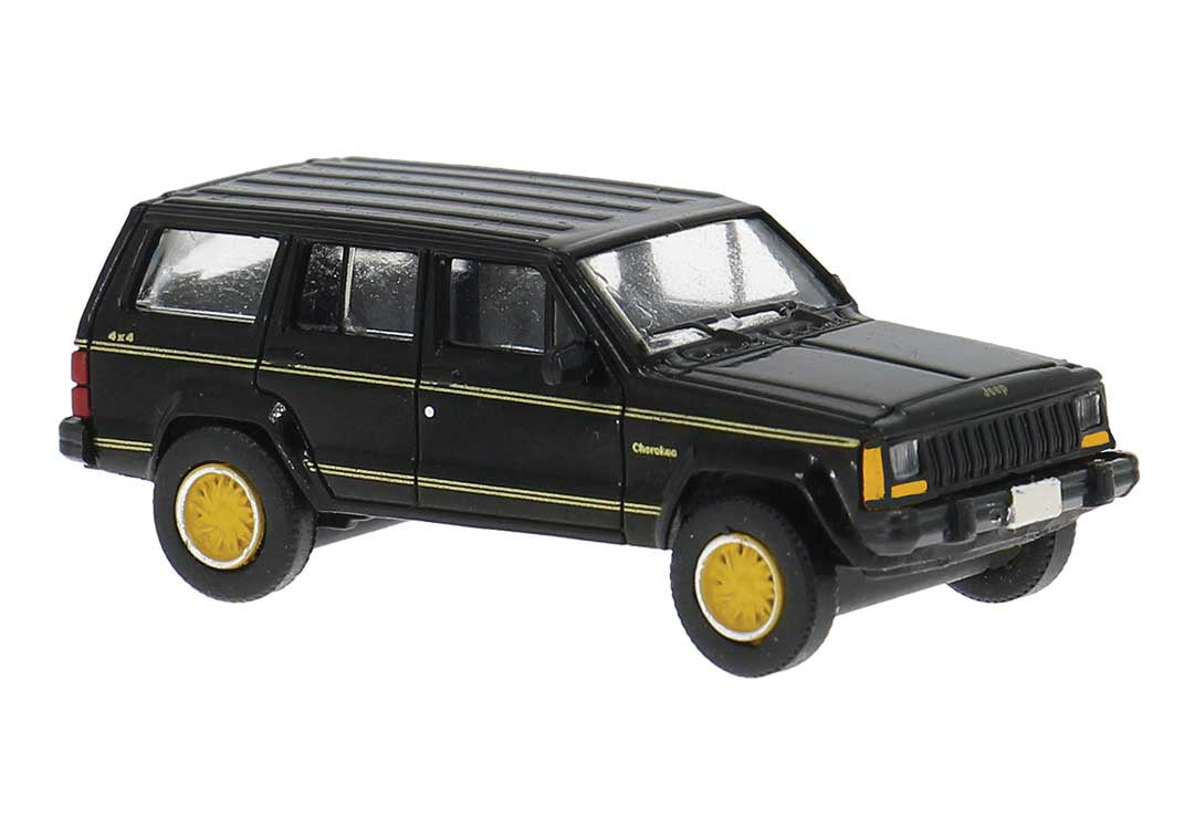 Brekina HO 1984 Jeep Cherokee SUV - Assembled -- Black, Gray Red