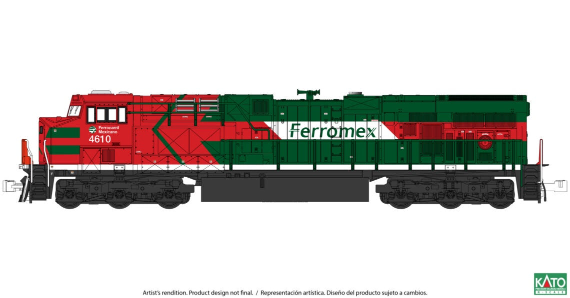 Kato 176-8973DCC N GE ES44AC GEVO - DCC -- Ferromex (FXE) #4610 (orange, green, white)