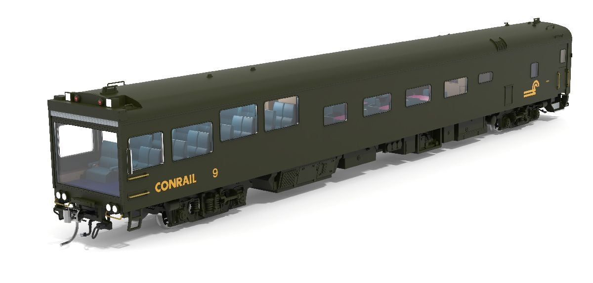 Broadway Limited HO Track Inspection Car - Conrail (CR) #9 Green & Yellow 1997-1999