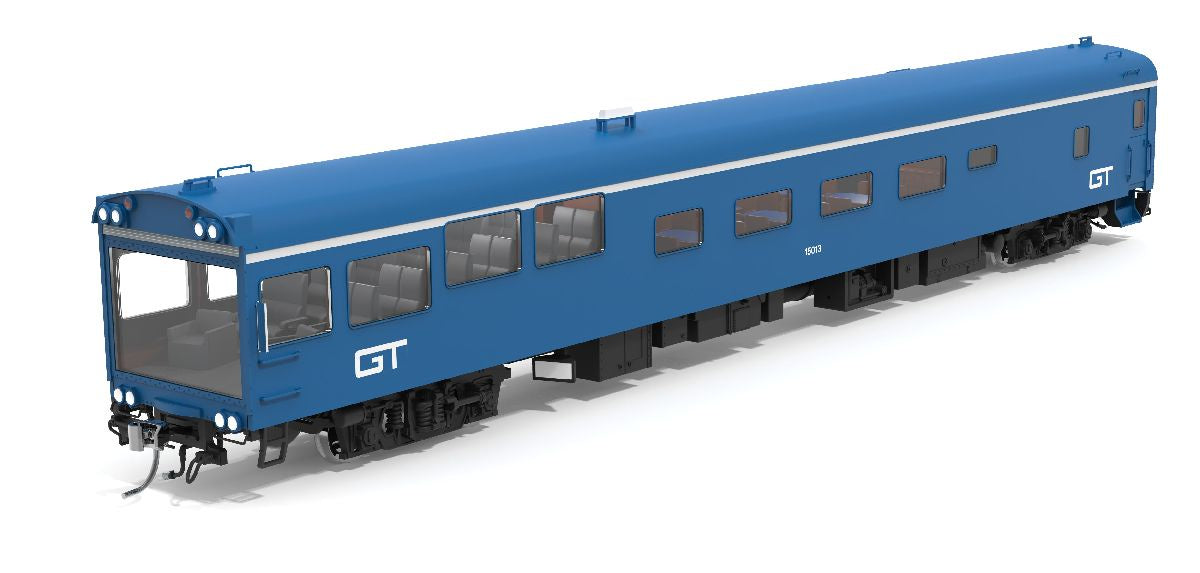 Broadway Limited HO Track Inspection Car - Grand Trunk Western (GTW) Blue & White