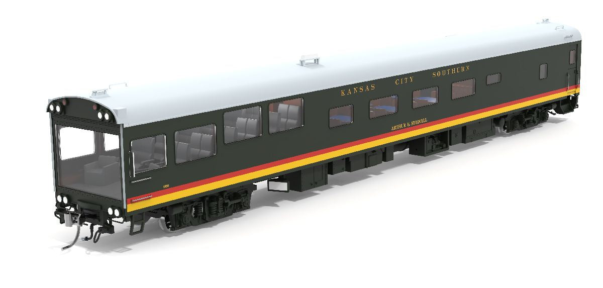 Broadway Limited HO Track Inspection Car - Kansas City Southern "Arthur E. Stillwell" Southern Belle Scheme