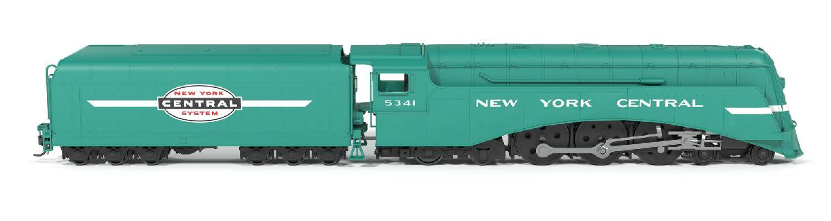 Broadway Limited HO Streamlined 4-6-4 Hudson, Disc Drivers - Standard DC - Stealth -- New York Central #5371 (Fantasy Scheme, Century/Jade Green, white)