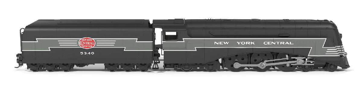 Broadway Limited HO Streamlined 4-6-4 Hudson, Disc Drivers - Standard DC - Stealth -- New York Central #5340 (Fantasy Lightning Stripe Scheme, 2-Tone Gray)