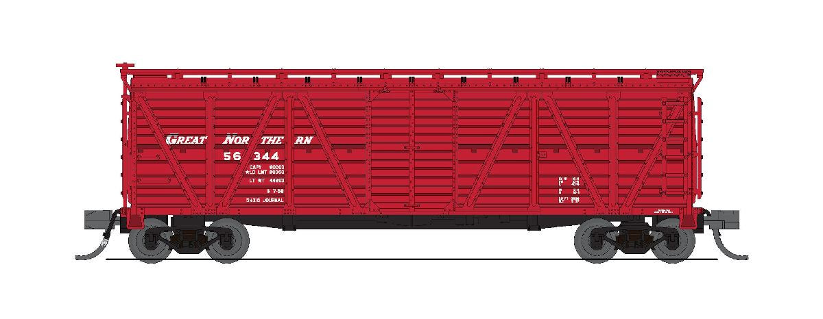 Broadway Limited N PRR K7 Stock Car No Sound 2-Pack - Ready to Run -- Great Northern (GN) #56390, 56433 (red)