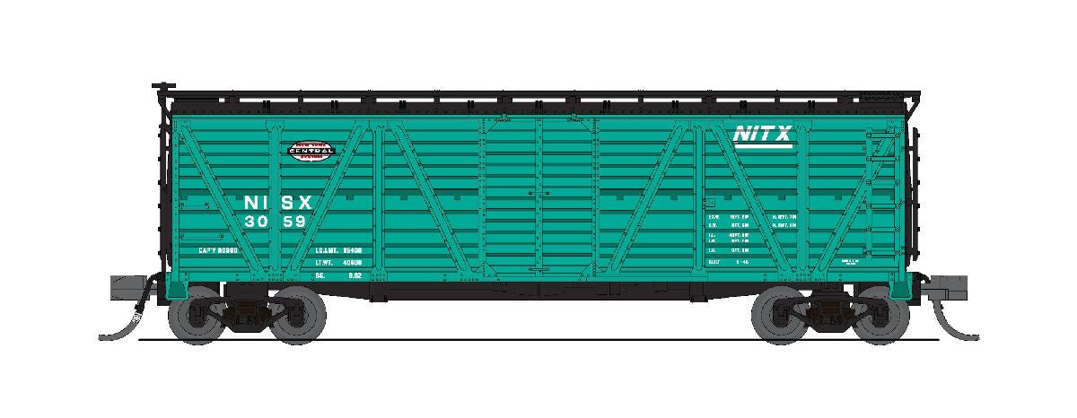 Broadway Limited N PRR K7 Stock Car No Sound 2-Pack - Ready to Run -- New York Central (NYC) NISX #3091, 3113 (Jade Green, black)