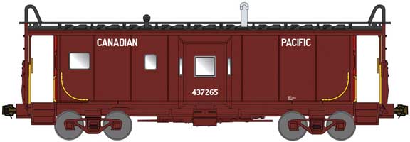 Bluford Shops International Car Bay Window Caboose Phase 2 - Ready to Run -- Canadian Pacific 437267 (As-Delivered, Boxcar Red, black) - 188-42095