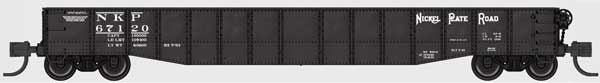Bluford Shops N-Scale 52'6" 15-Panel Mill Gondola - Medium Dented Sides - Ready to Run -- Nickel Plate Road #67262 (black, white)