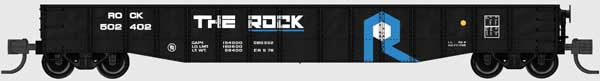 Bluford Shops N-Scale 52'6" 15-Panel Mill Gondola - Lightly Dented Sides - Ready to Run -- Rock Island #502478 (black, blue, white)