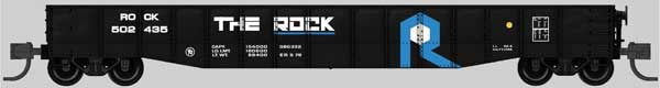 Bluford Shops N-Scale 52'6" 15-Panel Mill Gondola - Heavily Dented Sides - Ready to Run -- Rock Island #502457 (black, blue, white)