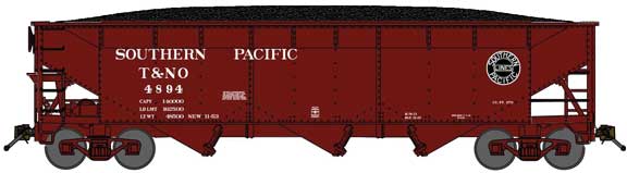 70-Ton Offset-Side 3-Bay Hopper w/Load - Ready to Run -- Southern Pacific T&NO #4894 (Boxcar Red, Roman Lettering, black Lines Logo)