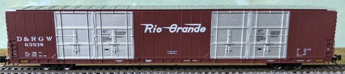 Bluford Shops N-Scale Pullman-Standard 86' Quad Door Auto Parts Boxcar - Ready to Run -- Denver & Rio Grande DRGW #63935
