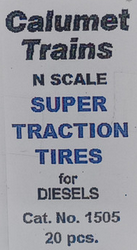 Calumet Trains N Vinyl Super Traction Tire -- Diesel pkg(20) - 192-1505