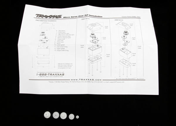 Traxxas 2064 Gear Set (for 2065 Waterproof Sub-Micro Servo) - TRA2064