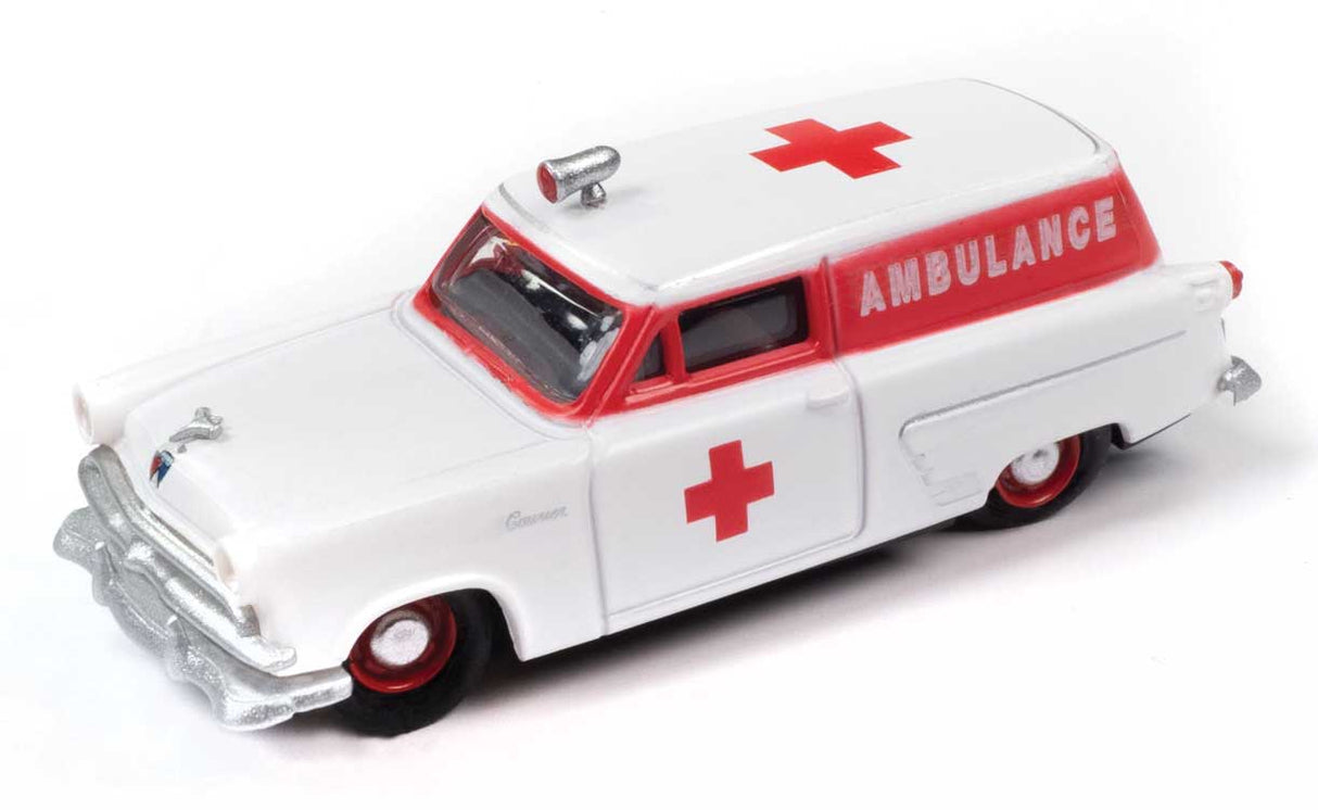 Mini Metals 1953 Ford Courier Sedan Delivery Station Wagon - Assembled - Mini Metals(R) -- Ambulance (white, red) - 221-30633