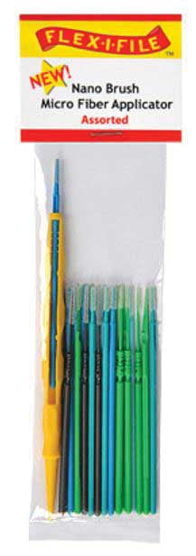 Nano Brush Assortment -- Assorted Tips & 1 Applicator Handle/Holder (yellow) pkg(24)