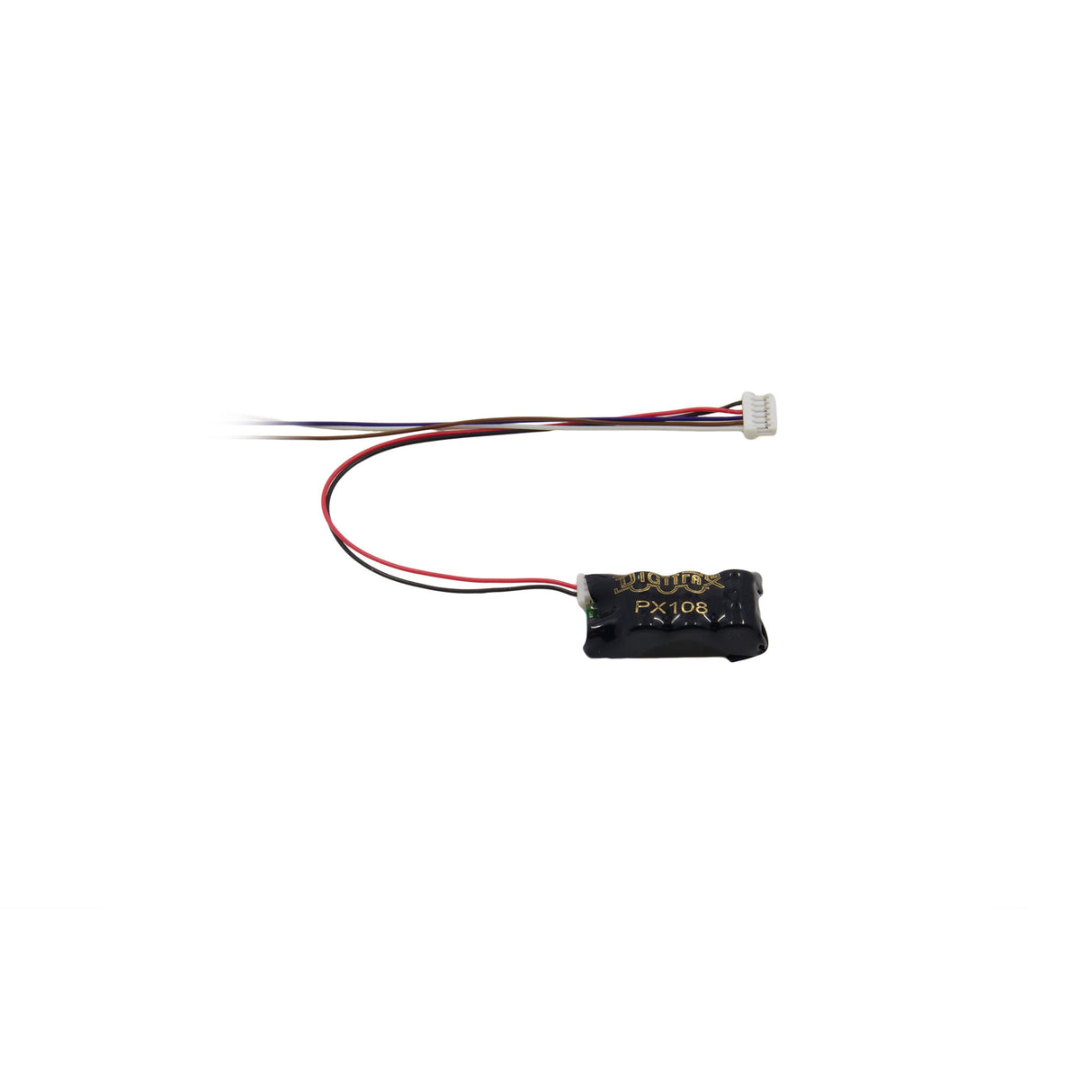 Digitrax PX108-6F Power Xtender with Speaker -- Use with 6-Pin Function Harness 1.007 x .492 x .299 25.6 x 12.5 x 7.6mm - 245-PX1086F
