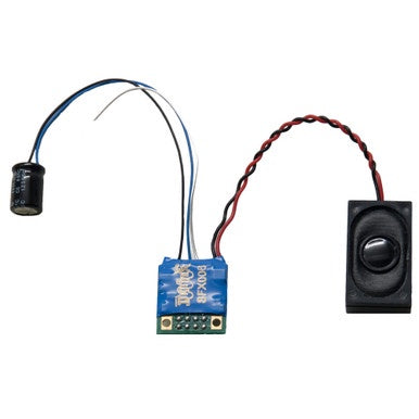 Digitrax SFX006 Plug N' Play Sound-Only Decoder - SoundFX(TM) Soundbug(TM) -- With 5/8 x 1 x 3/8" 16 x 25 x 9mm Box Speaker & 330uF Capacitor - 245-SFX006