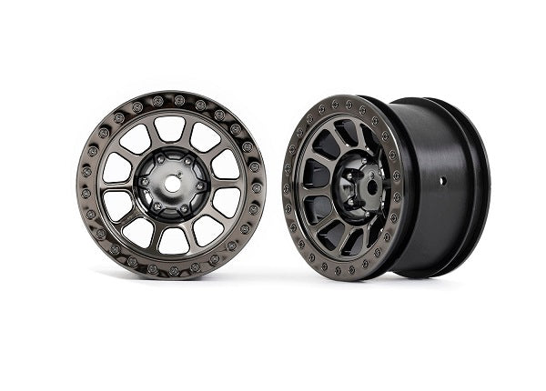 Traxxas 2480A Wheels, 2.2' (black chrome) (2) (Bandit Rear)