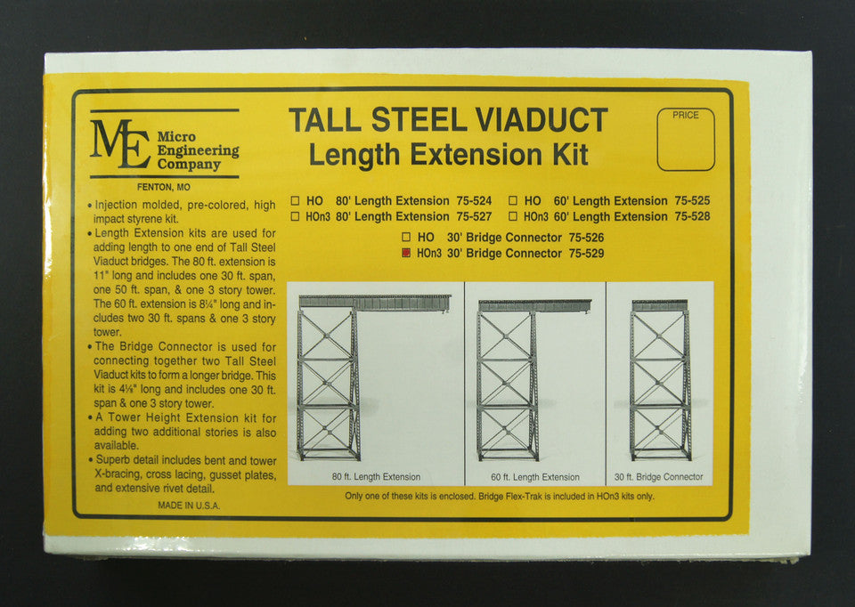 Micro Engineering 75-529 HOn3 Tall Steel Viaduct Length Connection -- 30' Includes Track