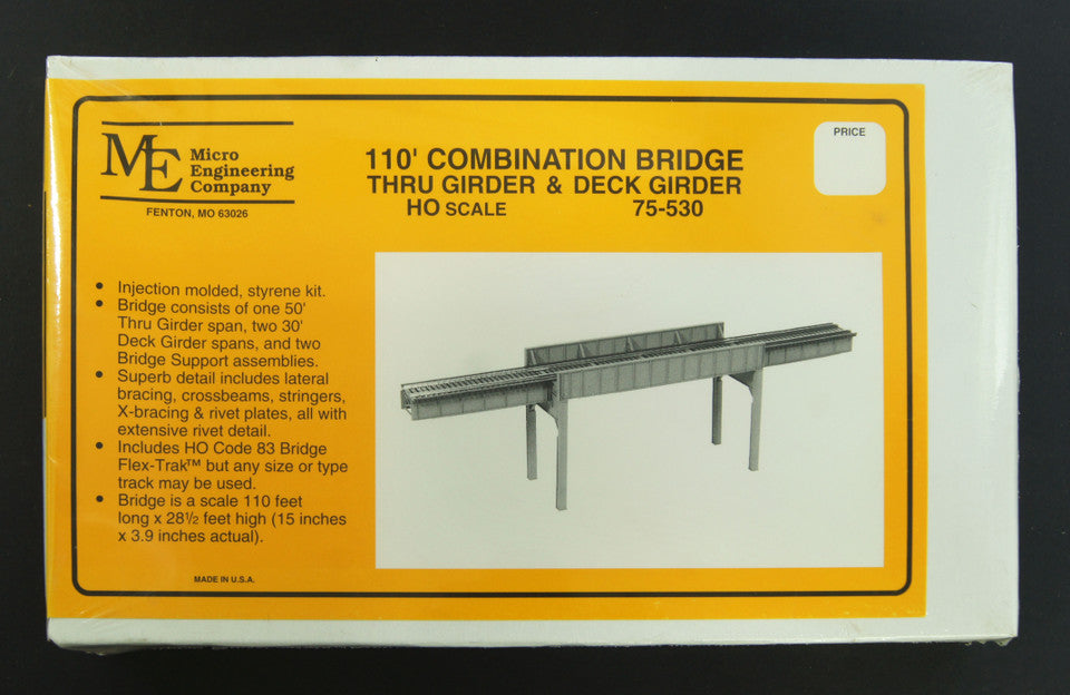 Micro Engineering 75-530 HO Three-Span Combination Bridge -- 110 Scale Feet; 15-1/8 x 3-3/4" 38.4 x 9.5cm