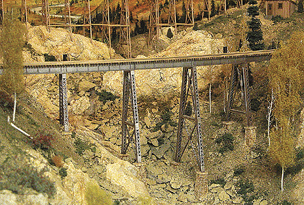 Micro Engineering 75-540 HOn3 Tall Steel Viaduct Kit -- 150' Long w/Bents & (3) 7" Sections of HOn3 Code 55 Bridge Flex-Trak